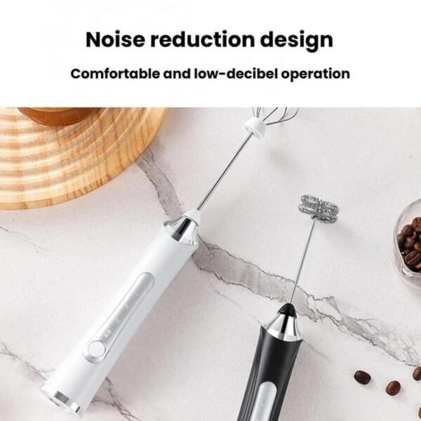 Household Handheld Mini Electric Milk Frother 3-Speed Rechargeable Egg Whisk, Dual-Head Black, Dual-Head White, Dual-Head With Bracket White, Dual-Head With Bracket Black
