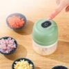 Wireless Electric Food Chopper Rechargeable Mini Food Processor for Garlic, Meat, Baby Food, 100ml 2-Blade White, 100ml 2-Blade Pink, 100ml 2-Blade Green, 250ml 3-Blade White, 250ml 3-Blade Pink, 250ml 3-Blade Green