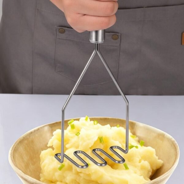 Stainless Steel Potato Masher, LsCook Wavy