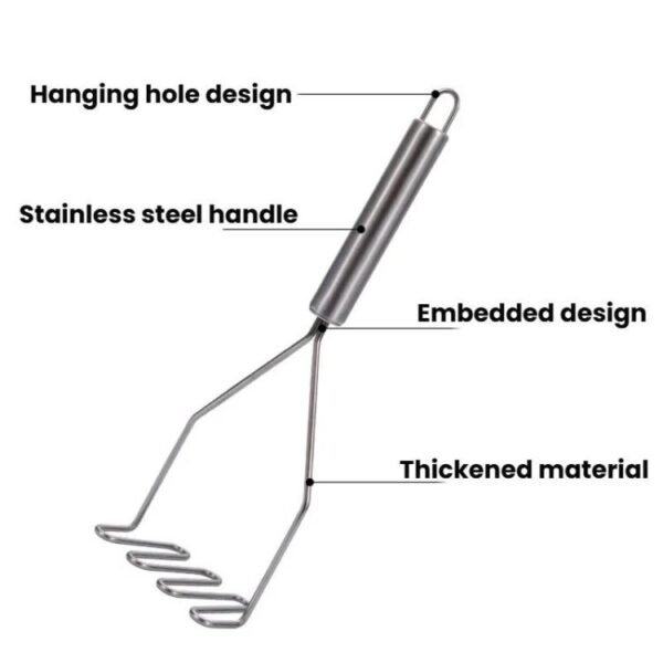 Stainless Steel Potato Masher, LsCook Wavy
