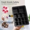13-Cavity Multi-Sized Square Ice Cube Tray with Lid Food-Grade Silicone Mold for Easy Release Ice Making
