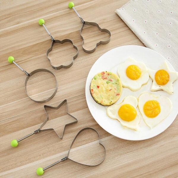 430 Stainless Steel Egg Mold DIY Rice Ball Mold Egg Cooker, 5-Piece Set