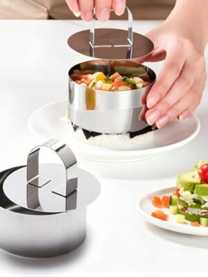 Stainless Steel Mousse Ring Pudding Mold Cake Baking Mold With Press Plate, LsCook Round
