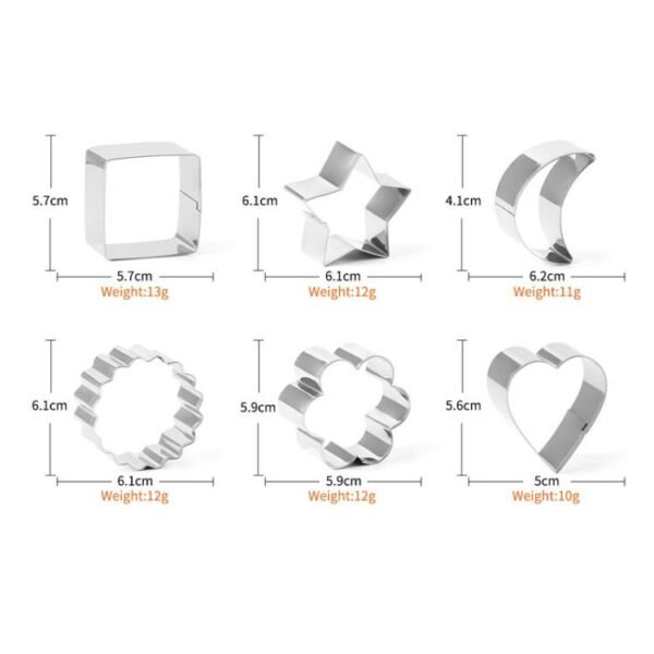 Stainless Steel Cookie Mold Star Moon-Shaped Cookie Cutters, LsCook 6-Piece Set