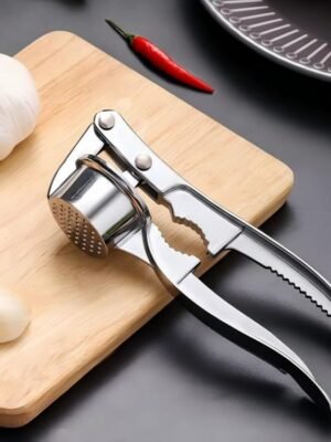 Aluminum Alloy Garlic Press Manual Pull Style Garlic Press, LsCook Large 4 In 1