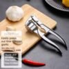 Aluminum Alloy Garlic Press Manual Pull Style Garlic Press, LsCook Large 4 In 1