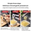 Aluminum Alloy Garlic Press Manual Pull Style Garlic Press, LsCook Large 4 In 1