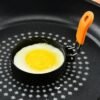 LsCook 4 inch Round Stainless Steel Egg Pan Heat-Resistant Silicone Handle Thickened Non-Stick Egg Mold