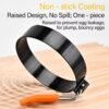 LsCook 4 inch Round Stainless Steel Egg Pan Heat-Resistant Silicone Handle Thickened Non-Stick Egg Mold