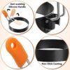 LsCook 4 inch Round Stainless Steel Egg Pan Heat-Resistant Silicone Handle Thickened Non-Stick Egg Mold
