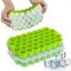 Silicone Ice Cube Tray With Lid Household Honeycomb Ice Cube Tray, LsCook 18.3x11x2.2cm