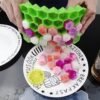 Silicone Ice Cube Tray With Lid Household Honeycomb Ice Cube Tray, LsCook 18.3x11x2.2cm