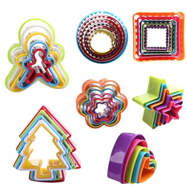 5pcs / Set Cookies Plastic Cake Mould Biscuit Plunger Forms DIY Baking Tools