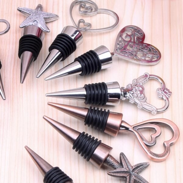 Metal Special Shape Wine Stopper, Starfish Red Bronze Shape, Starfish Silver Shape, Alphabet Red Bronze Shape, Alphabet Silver Shape, Heart to Heart Red Bronze Shape, Heart to Heart Silver Shape, Ring Shape, True Love Shape, Heart of Fujiro Shape...