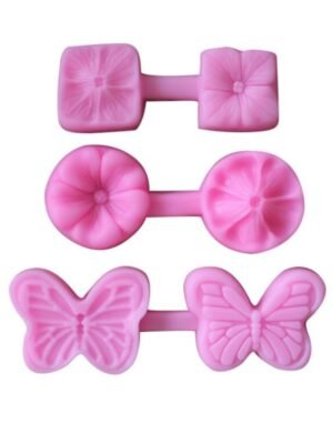 2 PCS Flower Texture Silicone Mould Petal Grain Road Four-Leaf Clover Two-Piece Pressed Ultra-Light Clay Soft Clay Tool