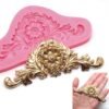 2 PCS Vintage Embossed Fondant Silicone Mold Court Lace Flower Vine DOY Baking Cake Tool, Lace Flower Vine(Pink), Lace Flower Vine(Gray)