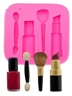 2 PCS Lipstick Eyebrow Pencil Makeup Tool Shape Silicone Fondant Cake Mold Chocolate Mold Clay Mold