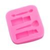 2 PCS Lipstick Eyebrow Pencil Makeup Tool Shape Silicone Fondant Cake Mold Chocolate Mold Clay Mold