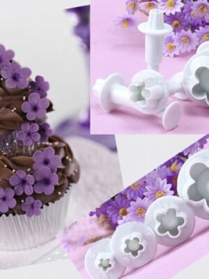4pcs / Set Plum Fondant Cake Spring Print Stamper Baking Biscuit Mould