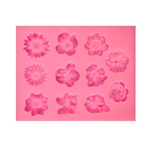 Fondant Cake Silicone Mold Chocolate Mold DIY Trumpet Flower Sun Flower Baking Decoration, Sun Flower Shape(Pink), Sun Flower Shape(Gray)